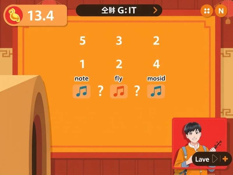 Hot Ginger Melody interface showing different note types and scoring system